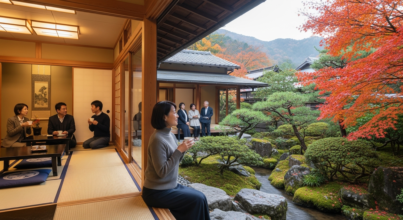 自然に囲まれた温かい雰囲気の日本の民宿